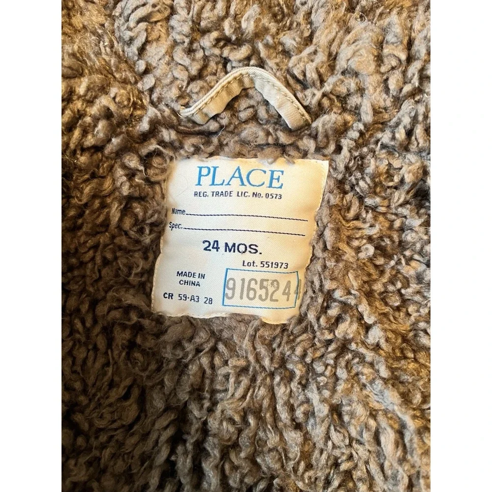 The Children's Place Boys Brown Sherpa Lined Utility Parka‎ Jacket 24M